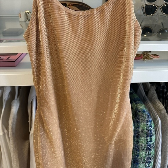 Superdown CLEO TWO PIECE DRESS IN NUDE METALLIC XS NWT revolve shimmer leopard - Picture 10 of 10